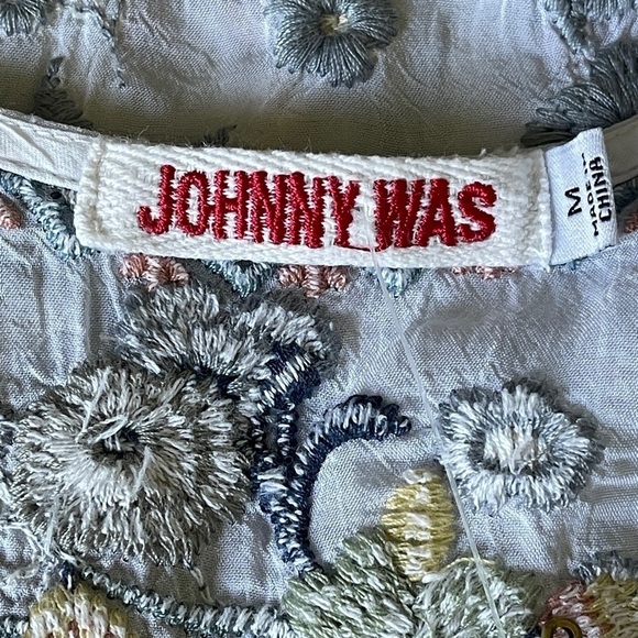 Johnny Was Azalia Floral Embroidered Tunic Top | Size M | NWT Boho Lace Trim - Picture 10 of 13